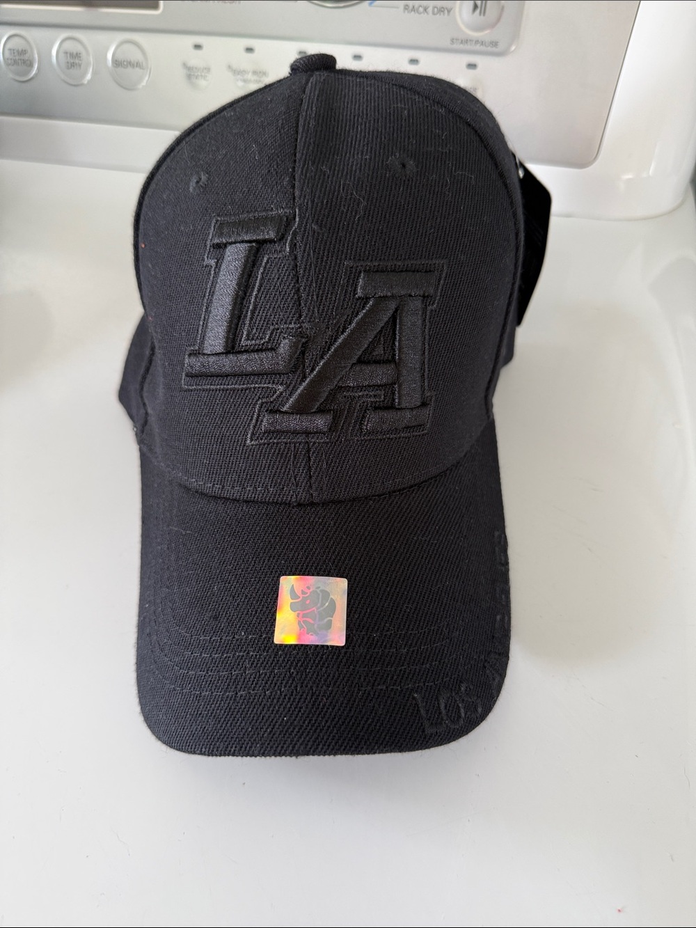 Black LA Embroidered Baseball Cap